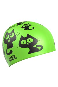 Юниорская силиконовая шапочка Mad Wave Cats M0574 05 0 00W