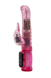4Sexdream вибратор кролик с подвижной головкой в пупырышках, 23.5х3.5 см (розовый)