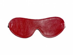 БДСМ Арсенал закрытая маска на глаза из эко-кожи, OS (красный)