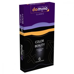 Domino Classic Colour Beauty гладкие цветные презервативы, 6 шт