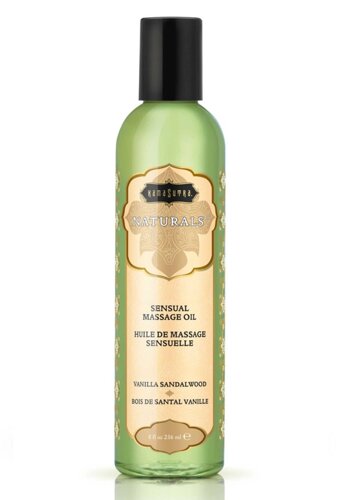 KamaSutra Naturals Massage Oil Vanilla Sandalwood - Натуральное массажное масло с ароматом ванили и сандала, 236 мл
