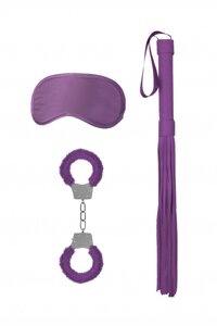 Ouch! Introductory Bondage Kit #1 набор БДСМ аксессуаров: наручники, плеть и маска (фиолетовый)