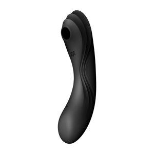 Satisfyer Curvy Trinity 4 - двухсторонний вибратор с вакуумной стимуляцией, 12 см (черный)