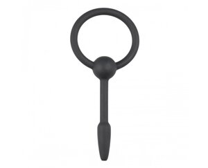 Sinner Gear Small Silicone Penis Plug With Pull Ring - маленький полый уретральный расширитель, 10.5х0.6 см