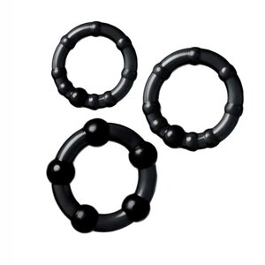 ToyFa A-toys - Набор из 3 чёрных эрекционных колец