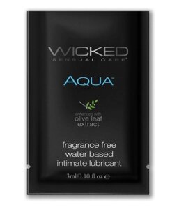Wicked Aqua - Лёгкий лубрикант на водной основе, 3 мл