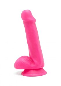 Яркий фаллоимитатор на присоске Happy Dicks Dildo - 15 см (розовый)