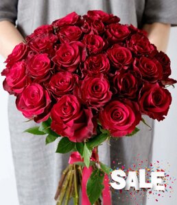 Букет красных роз эквадор 50см (крупный бутон)