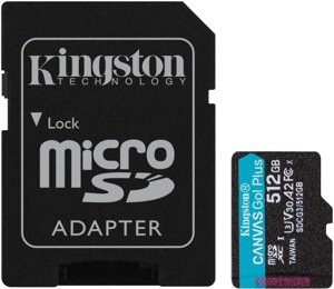 Карта памяти Kingston Canvas Go! Plus microSDXC 512Gb Class10 SDCG3/512GB (adapter)