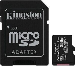 Карта памяти Kingston Canvas Select Plus microSDXC 256Gb SDCS2/256GB (adapter)