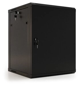 Коммутационный шкаф Hyperline TWB-0945-SR-RAL9004 настенный, стальная передняя дверь, 9U, 600x500x450мм