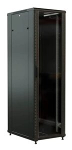Коммутационный шкаф WRLINE WR-TT-3266-AS-RAL9004 напольный, стеклянная передняя дверь, 32U, 600x1610x600мм