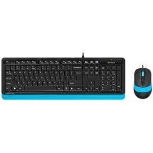 Комплект мыши и клавиатуры A4Tech Fstyler F1010 черный/синий