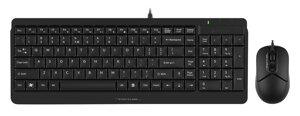 Комплект мыши и клавиатуры A4Tech Fstyler F1512 USB черный/черный