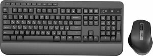 Комплект мыши и клавиатуры Oklick S290W черный/черный USB (351701)