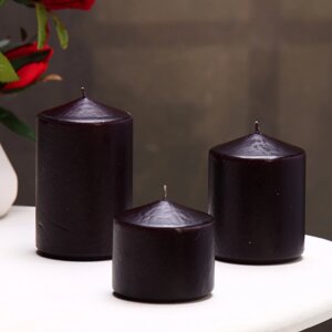 Набор свечей - цилиндров 3в1 (6х11 см, 6х8 см, 6х6,5 см), черный