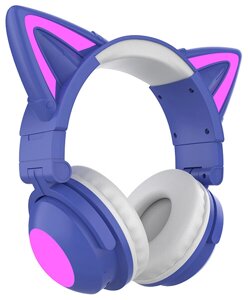 Наушники Qumo Party Cat mini синий/фиолетовый (34913)