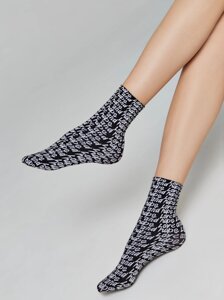 Носки женские Плотные носки с вывязанным рисунком «Love»