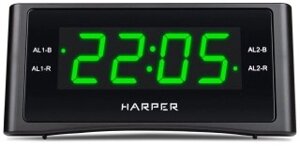 Радиочасы Harper HCLK-1006 черный/зеленый