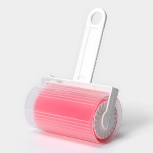 Ролик для чистки одежды в футляре силиконовый, 17116 см, цвет розовый