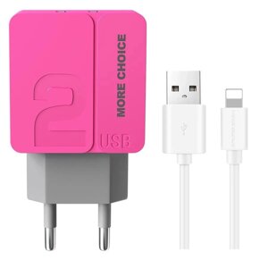 Сетевое зарядное устройство More choice NC46i Pink