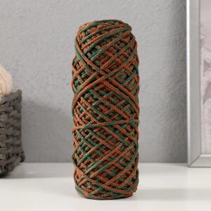 Шнур для вязания 35% хлопок,65% полипропилен 3 мм 85м/1655 гр ( рябина/изумруд)