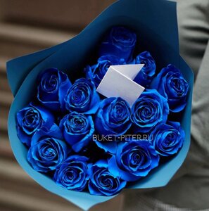 Синие Розы в Матовой упаковке