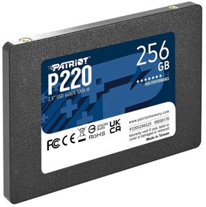 SSD накопитель patriot P220 256гб 2.5 SATA III (P220S256G25)