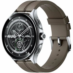 Умные часы Xiaomi Watch 2 Pro Silver Case with Brown Leather Strap (M2234W1/BHR7216GL)