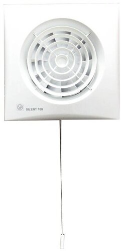 Вентилятор вытяжной Soler & Palau Silent-100 CMZ шнуровой выключатель (белый)