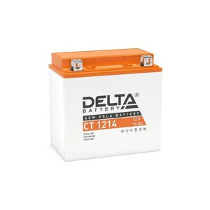 Аккумуляторная батарея delta ст1214(YTX14-BS, YTX14H-BS, YTX16-BS, YB16B-A)12 в, 14 ач прямая
