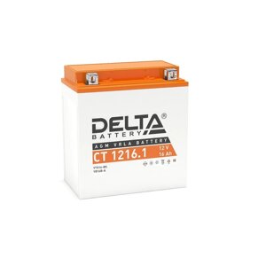 Аккумуляторная батарея Delta СТ1216.1 (YTX16-BS, YB16B-A) 12 В, 16 Ач прямая (