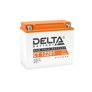 Аккумуляторная батарея delta ст12201 (YTX20L-BS, YTX20HL-BS, YB16L-B, YB18L-A) 12 в, 20 ач обратная (
