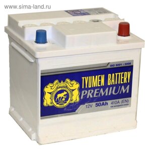 Аккумуляторная батарея Тюмень 50 Ач, обратная полярность 6СТ-50LR, Premium