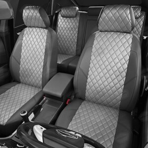 Авточехлы для Peugeot Expert Tepee 3 с 2016-н. в., 3 места, фургон, перфорация, экокожа, цвет светло-серый, тёмно-серый