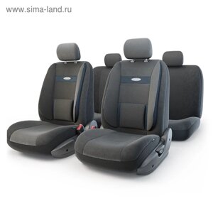 Авточехлы универcальные AUTOPROFI COMFORT, COM-1105 Attache (M), велюр, жаккард полипропилен, набор из 11 предметов, расцветка "Аташе"