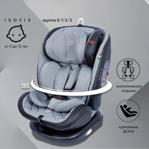 Автокресло детское поворотное Sweet Baby Ranger 360, крепление Isofix, группа 1/2/3 (0-36 кг), цвет серый