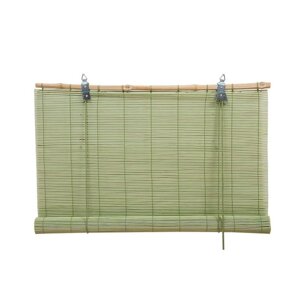 Бамбуковая рулонная штора, 100160 см, цвет зелёный