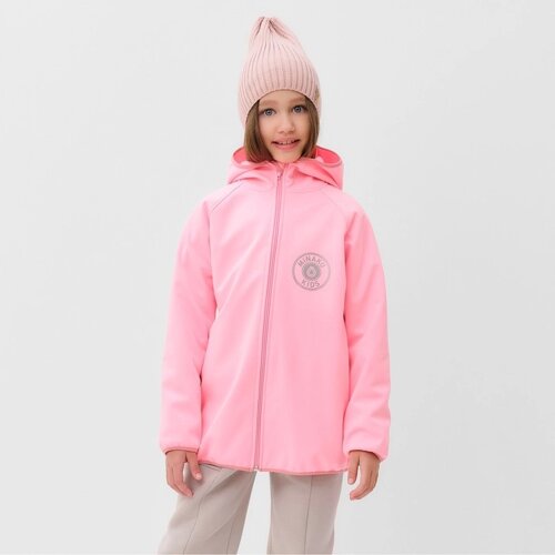 Бомбер (джемпер) с капюшоном для девочки MINAKU, цвет розовый, рост 104 см