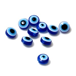 Бусина «Глаз» d=6 мм (набор 10 шт. цвет синий