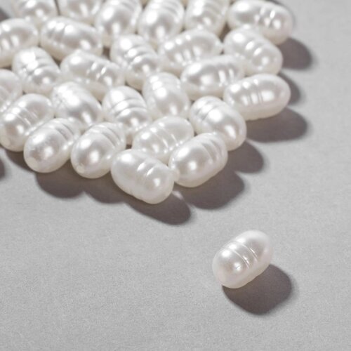 Бусины пластиковые «Жемчуг», набор 100 шт., 0,610,6 см, цвет белый