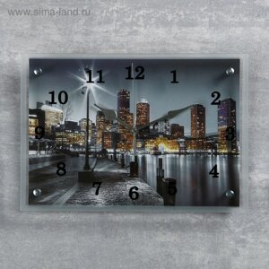 Часы-картина настенные, серия: Город, "Набережная", 25х35 см