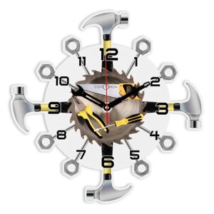 Часы настенные "Инструмент", плавный ход, 33 х 33 см