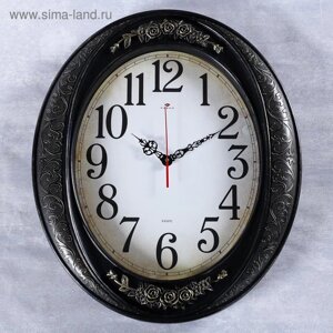 Часы настенные, интерьерные"Самвана", вертикальные, черные, 63.5 х 53.5 см