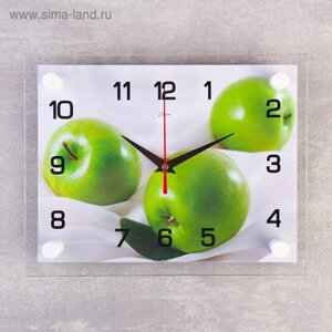 Часы настенные: Кухня, "Яблоки", бесшумные, 20 х 26 см