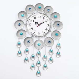 Часы настенные, серия: Ажур, "Малика", дискретный ход, d-16 см, 47 х 30 см