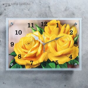 Часы настенные, серия: Цветы, "Розы", 25х35 см