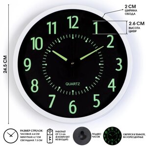 Часы настенные, серия: Интерьер, "Ходики", дискретный ход, светящиеся, 1АА, 24.5 х 24.5 см