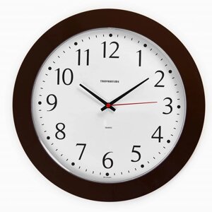 Часы настенные, серия: Классика, плавный ход, d-30.5 см, коричневые