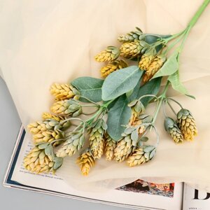 Цветы искусственные "Веточка хмеля" 45 см, жёлтый